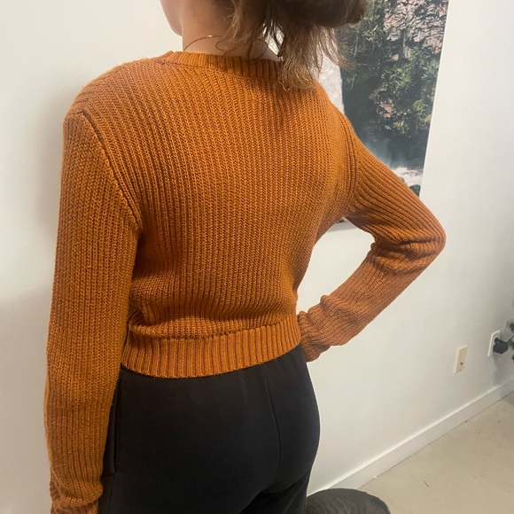 Ardene light coffee  Crew Neck Sweater with Ribbed Texture - Picture 3 of 4